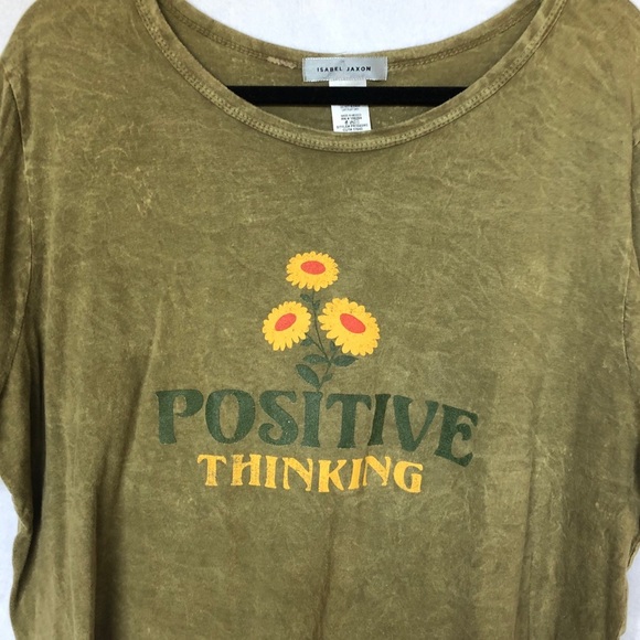 Positive Thinking NWOT Distressed Graphic Tee - Picture 2 of 4